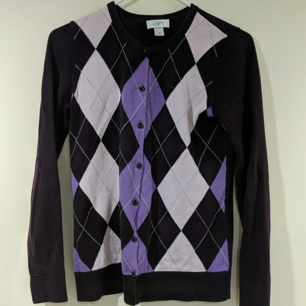 EUC LOFT Argyle Cardigan